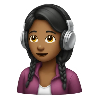 Girl listening to music sticker