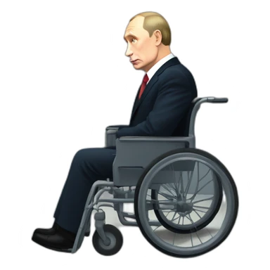 Very sad Vladimir Putin monke in elevator in wheelchair sticker