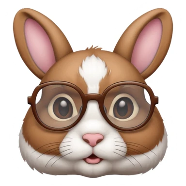 Bunny with glasses sticker