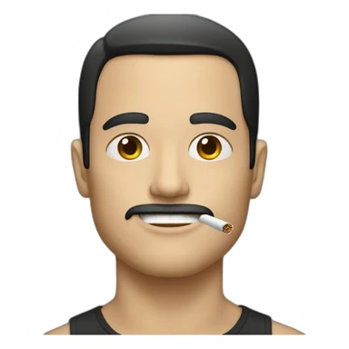 A white man with short black hair smoking  sticker