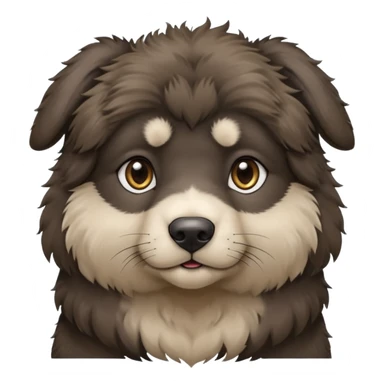 A dark-colored Caucasian Shepherd puppy with cropped ears sticker