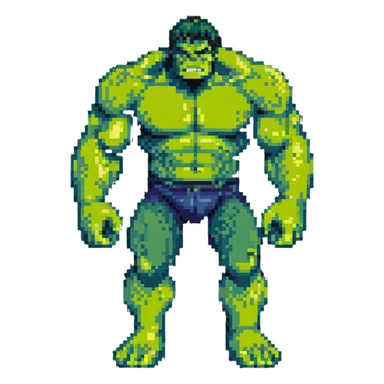 the hulk character in pixel art style sticker