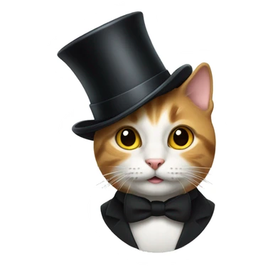 Cat wearing top hat sticker