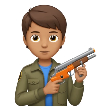 A 12 year old boy who has the gun sticker