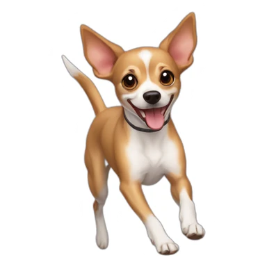 Rat terrier Chihuahua mix fawn color dog running sticker