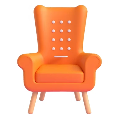 playful and bold chair with phone buttons, album cover sticker