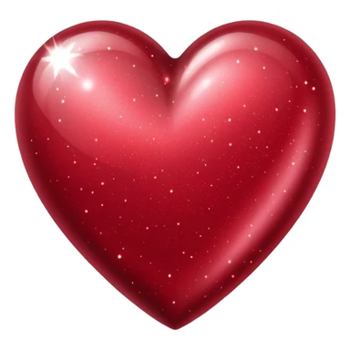 Dark red sparkly heart sticker