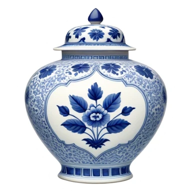 Cinematic Realistic image of exquisite blue and white porcelain, rendered with delicate, intricate patterns and fine textures, showcased against a classic Chinese backdrop with soft, refined lighting sticker