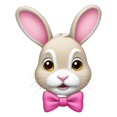 Rabbit with a pink bow sticker