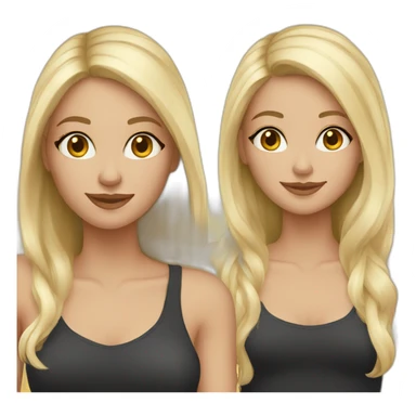 Sisters one brunette-another blonde sticker