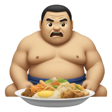 Sumo eating food sticker