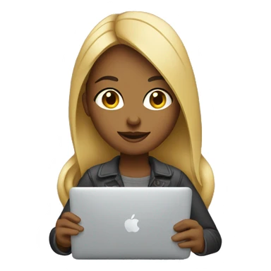 a female graphic designer working with a macbook sticker
