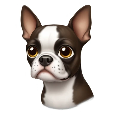 Boston terrier with brown hair sticker