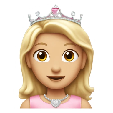 Pink heart with a princess tiara. sticker