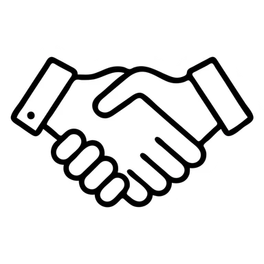 outlined handshake icon sticker