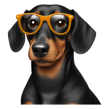 black dachshund with sunglasses sticker