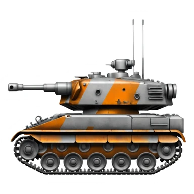 A glitch style tank sticker