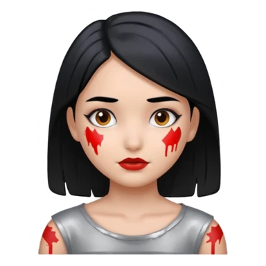 gray metal painted girl sticker