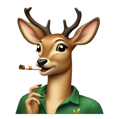 coquette deer smoking cigarettes  sticker