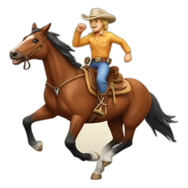 Running Horse with cowboy hat sticker