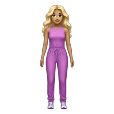 Woman blond hair pink purple full body jumpsuit sticker