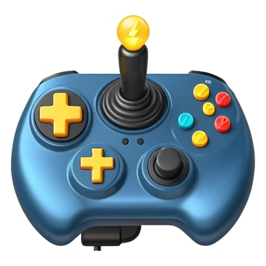 Classic joystick with lightning bolts sticker