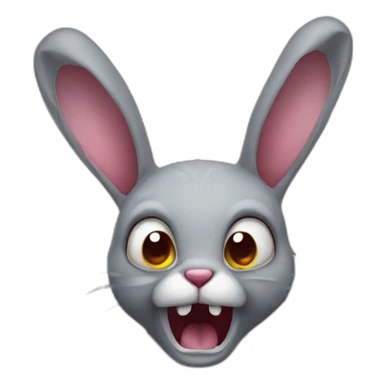 zombie rabbit with long ears sticker