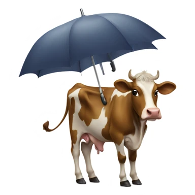 Cow holding an umbrella sticker