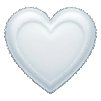white heart with a frosted edge sticker
