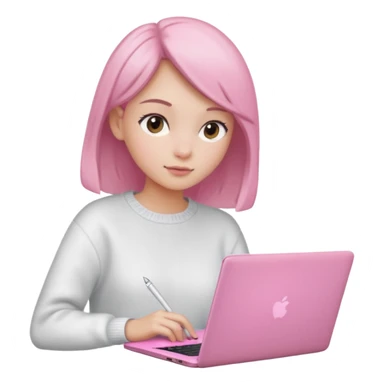  Girly stuff pink soft laptop assigment and clean girl vibes sticker