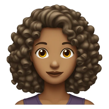 a woman with curly hair brunette sticker