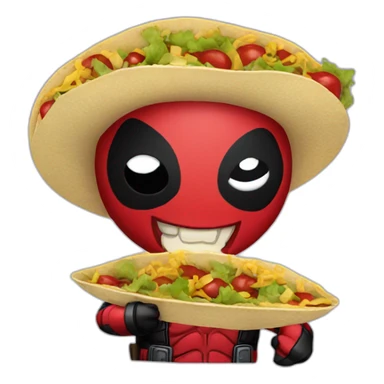 Deadpool eating tacos  sticker