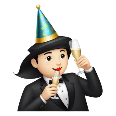 Black champagne sticker