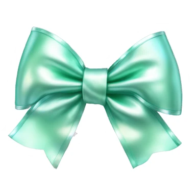 Realistic isolated silver and mint green holographic bow. sticker