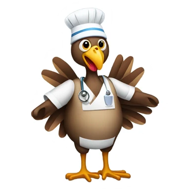 Turkey wearing doctor scrubs sticker