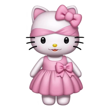 Hello kitty wearing pink bow and pink dress  sticker