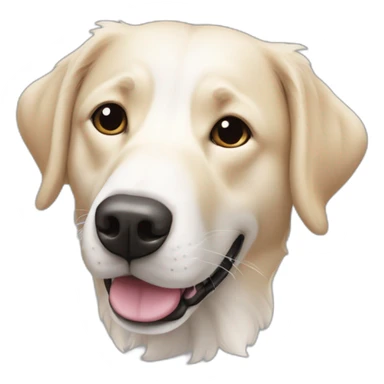 Labrador croisé avec un border collie blanc tacheter noir sticker