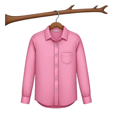 pink shirt hanged on a hanger sticker