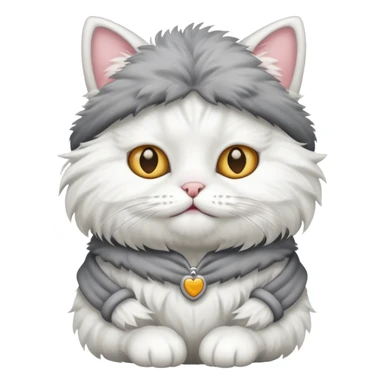 white cat with funny costume sticker