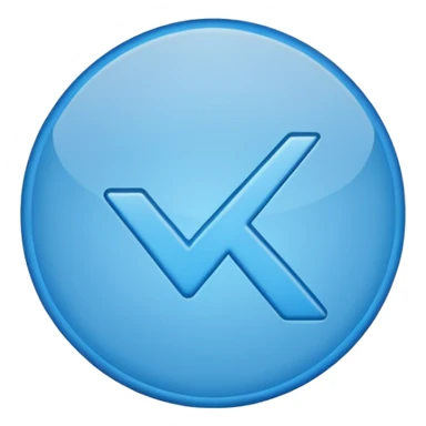 Emoji igual esse: ☑️, azul, e circular. sticker