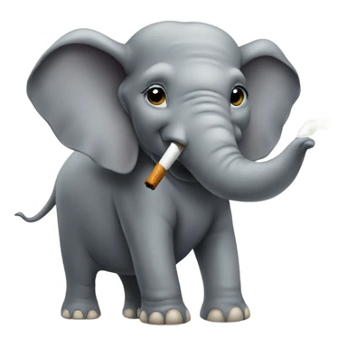 An elephant smoking  sticker