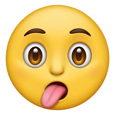 Makes an emoji stickers that looks funny with tongue out and the eyes are pointing on the edge of the nose sticker