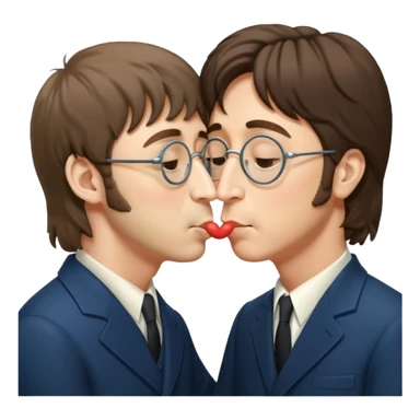 John Lennon kissing Paul McCartney sticker