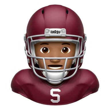 College football player helmet in maroon color sticker