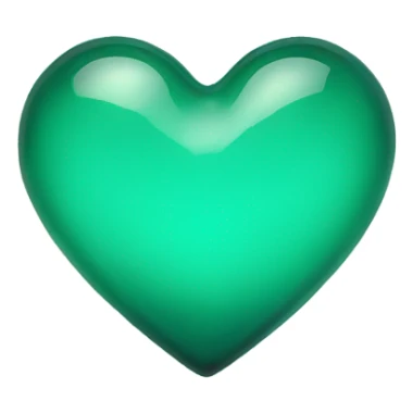 Sea green glass heart sticker