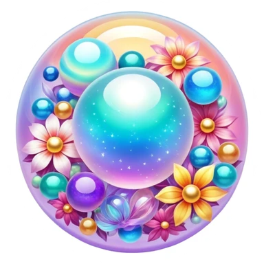 Epic divine shiny legendary celestial flowery complex detailed iridescent gradients marbles aesthetic-scenery-Decorations sticker