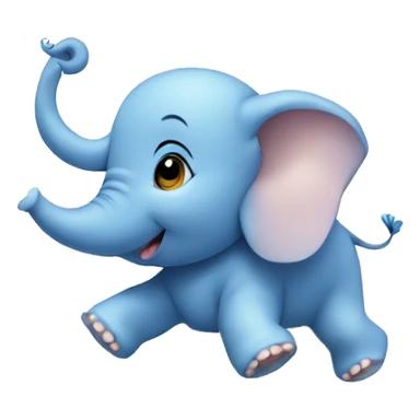 Blue baby elephant floating on a cloud with a halo sticker