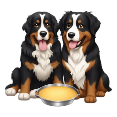 swiss fondue and bernese mountain dog sticker
