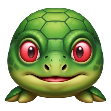 Cute angry turtle that has an upside down heart mark under her nostrils sticker