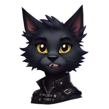 Edgy sharp anthro punk black cat animal furry by Falvie, LiLaiRa, griffsnuff, AngieWolf sticker